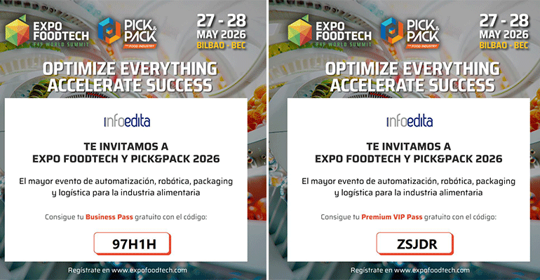 Infoedita invita a sus lectores a Expo FoodTech y Pick&Pack 2026